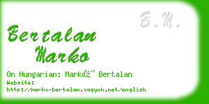 bertalan marko business card