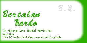 bertalan marko business card